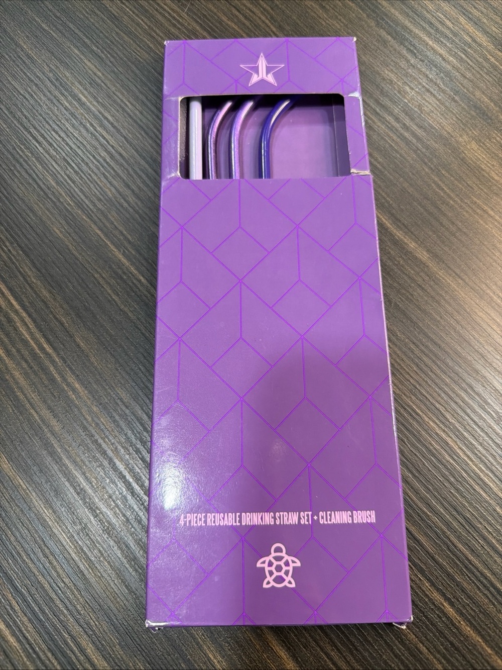 Jeffree Star Cosmetics 4 Metal Straws Set Purple Jeffree Approved With Cleaner